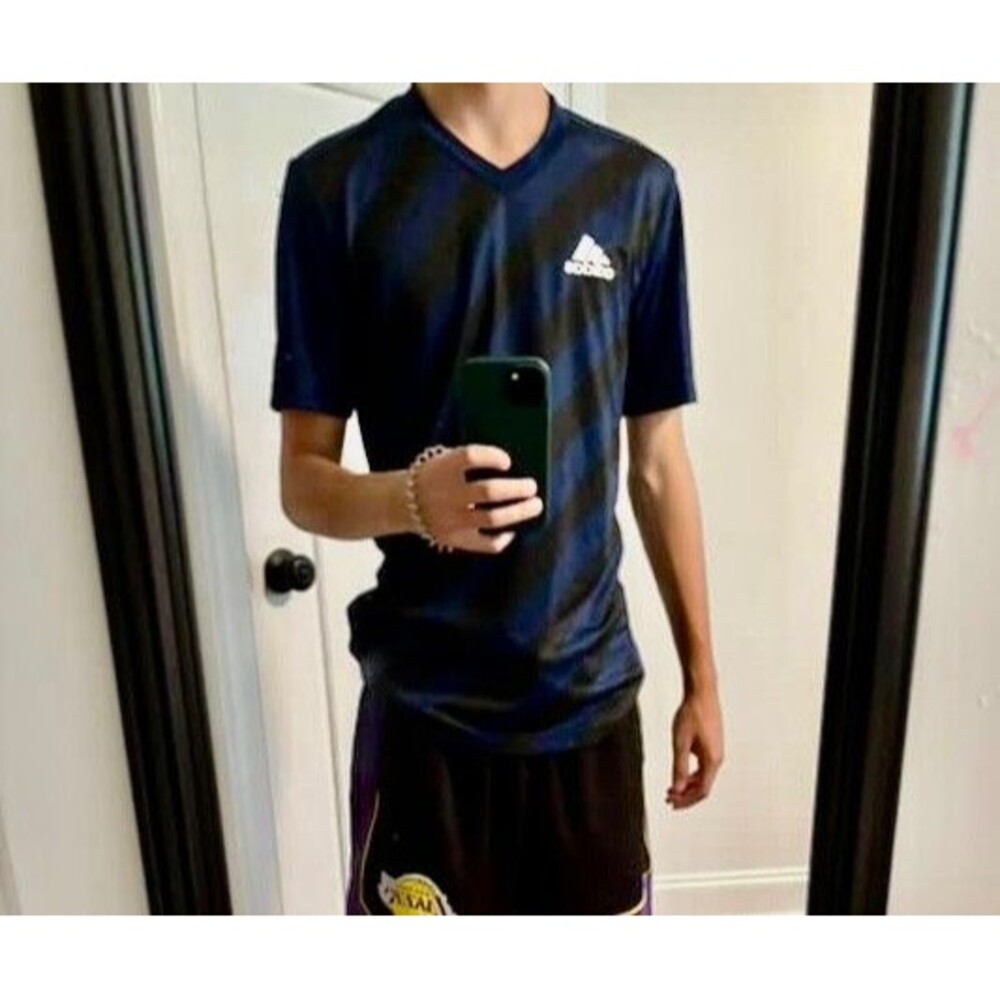 Adidas Vintage Soccer Entrada Shirt Jersey Navy Blue Climalite Small